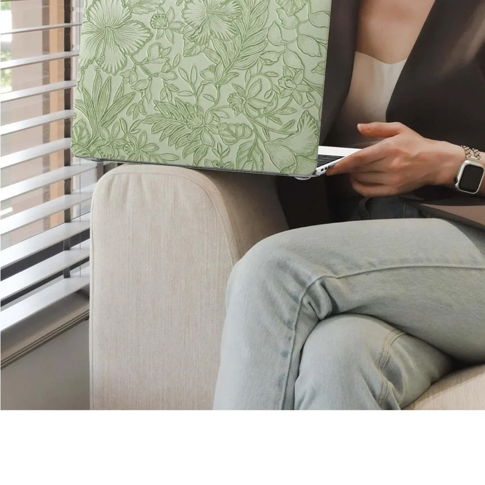 Floral Embossed Green Laptop case AIR 13